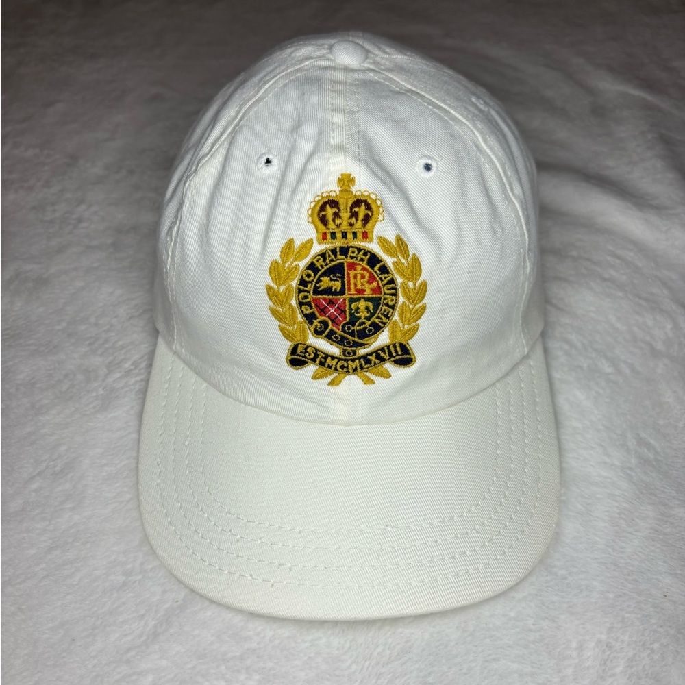 OG VTG Polo Ralph Lauren Big Crest White Adjustable strap Stadium Pwing 92 93